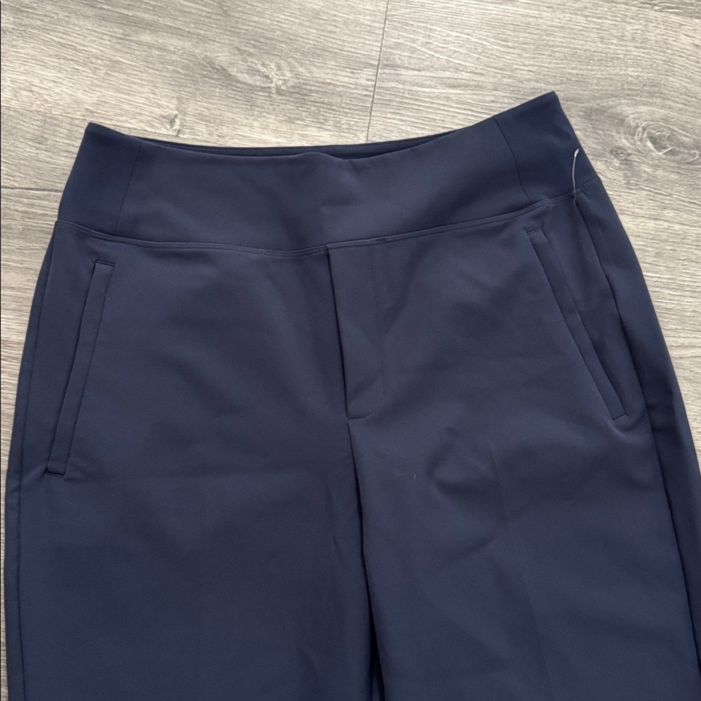 NWOT Athleta Endless High Rise Navy Pull On Straight Ankle Pant Size 10 - Picture 3 of 14